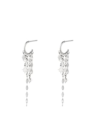 Earrings star Silver Color Stainless Steel h5 