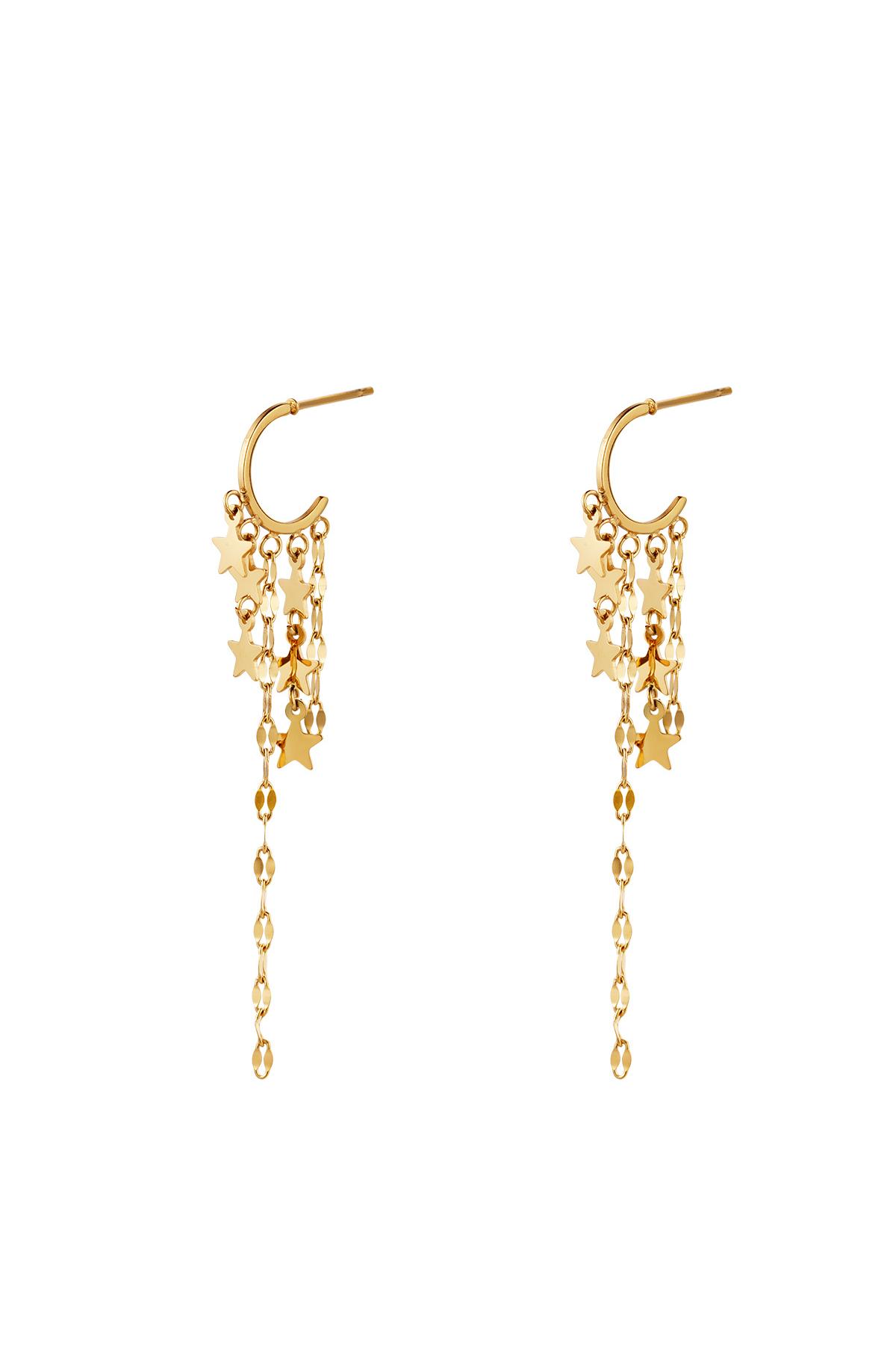 Earrings star Gold Color Stainless Steel 