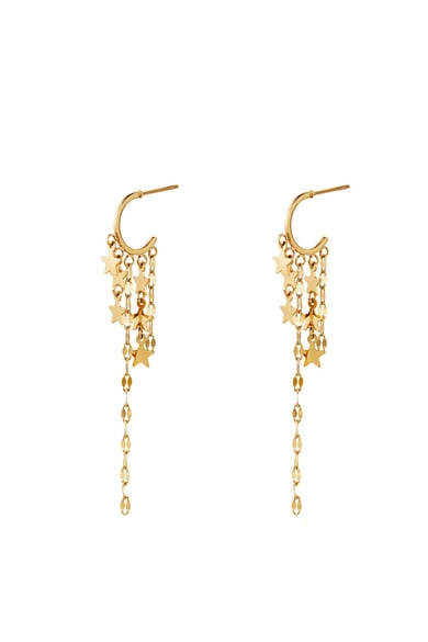 Earrings star Gold Color Stainless Steel h5 