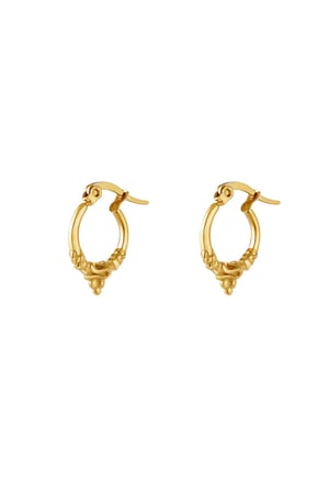 Earrings vintage style Gold Color Stainless Steel h5 