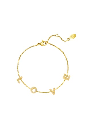 Stainless Steel Bracelet Love Gold color h5 