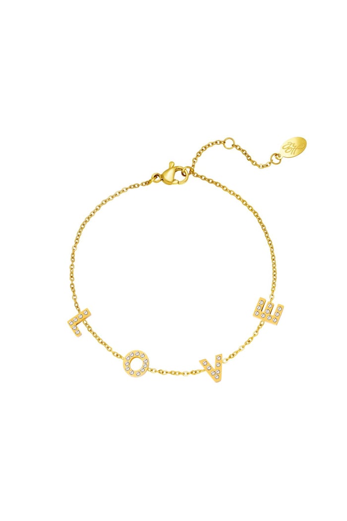 Stainless Steel Bracelet Love Gold color 