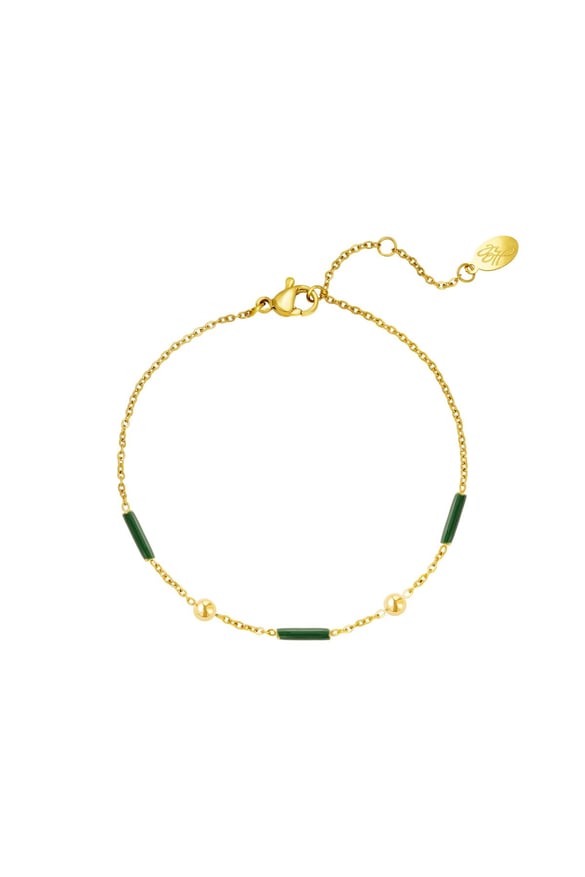 Stainless steel bracelet with bars Green
