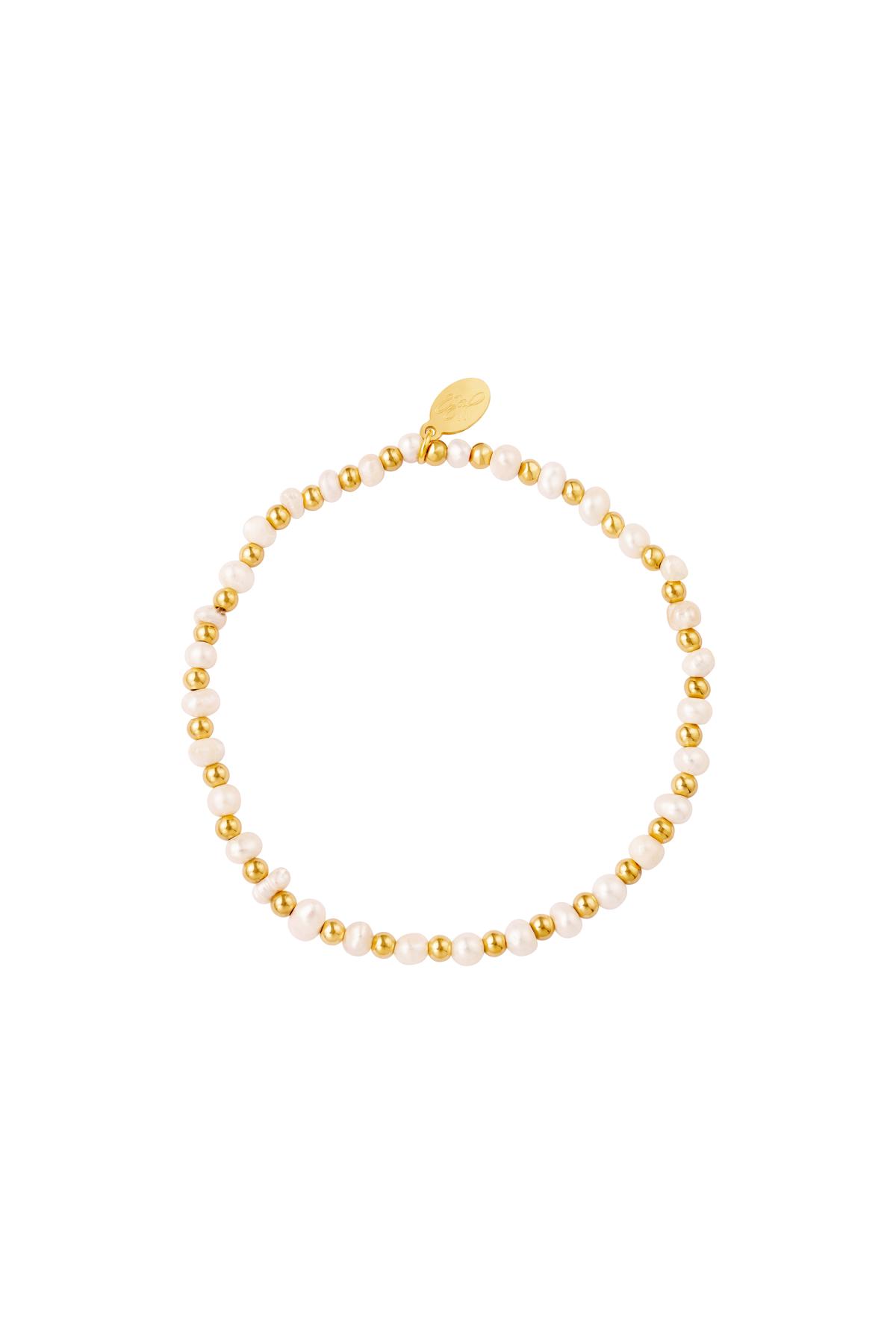 Bracelet pearls Gold Color Stainless Steel 