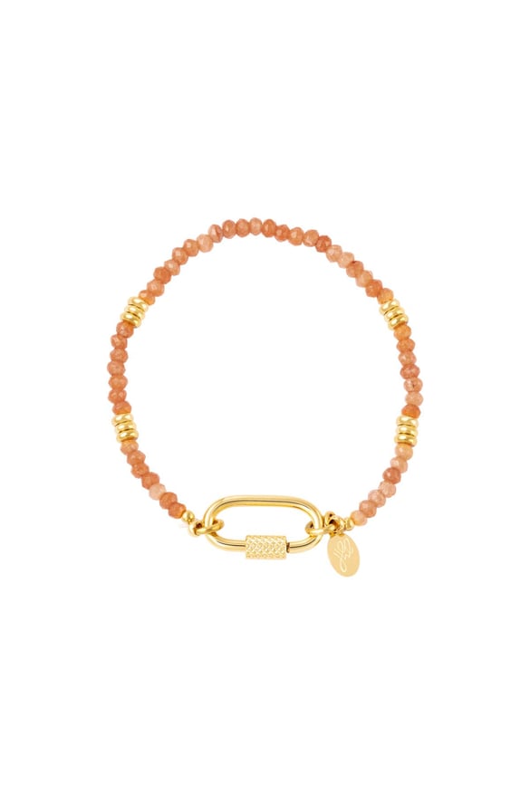 Bracelet with carabiner lock Orange Stone (Pack with plastic bag)