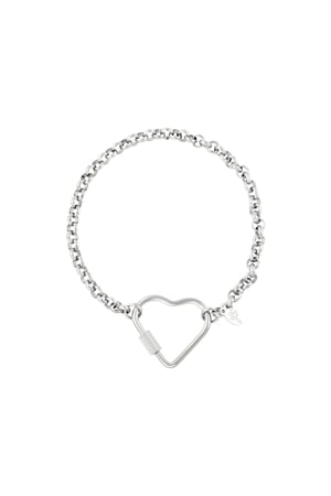 Stainless steel bracelet heart Silver color h5 