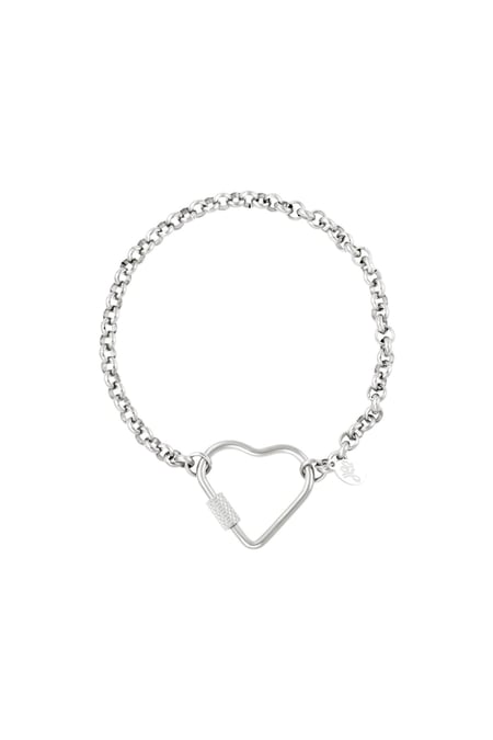 Stainless steel bracelet heart Silver color