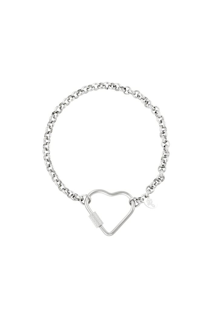 Stainless steel bracelet heart Silver color 