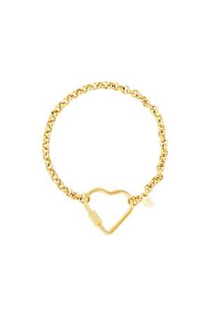 Stainless steel bracelet heart Gold color h5 