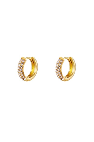 stainless steel creoles with zircon stones  h5 