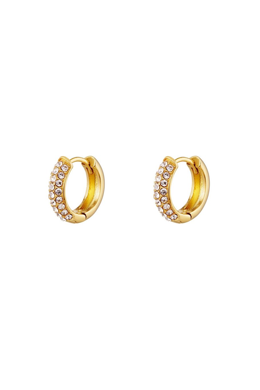 stainless steel creoles with zircon stones  