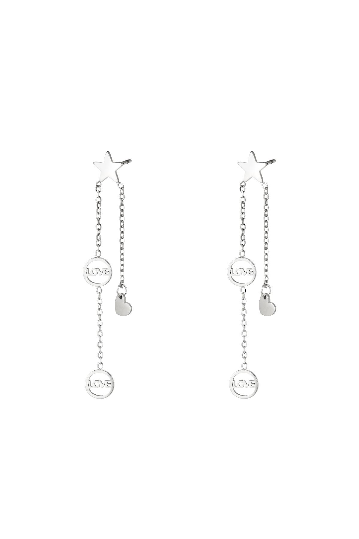 Earrings falling star Gold Color Stainless Steel