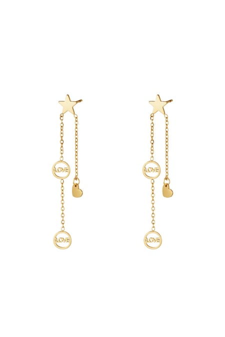 Earrings falling star  Gold Color Stainless Steel 2