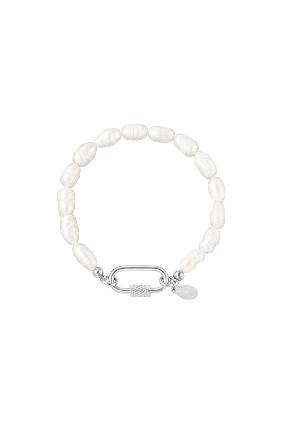 Pearl bracelet with oval closure Gold Color Pearls 