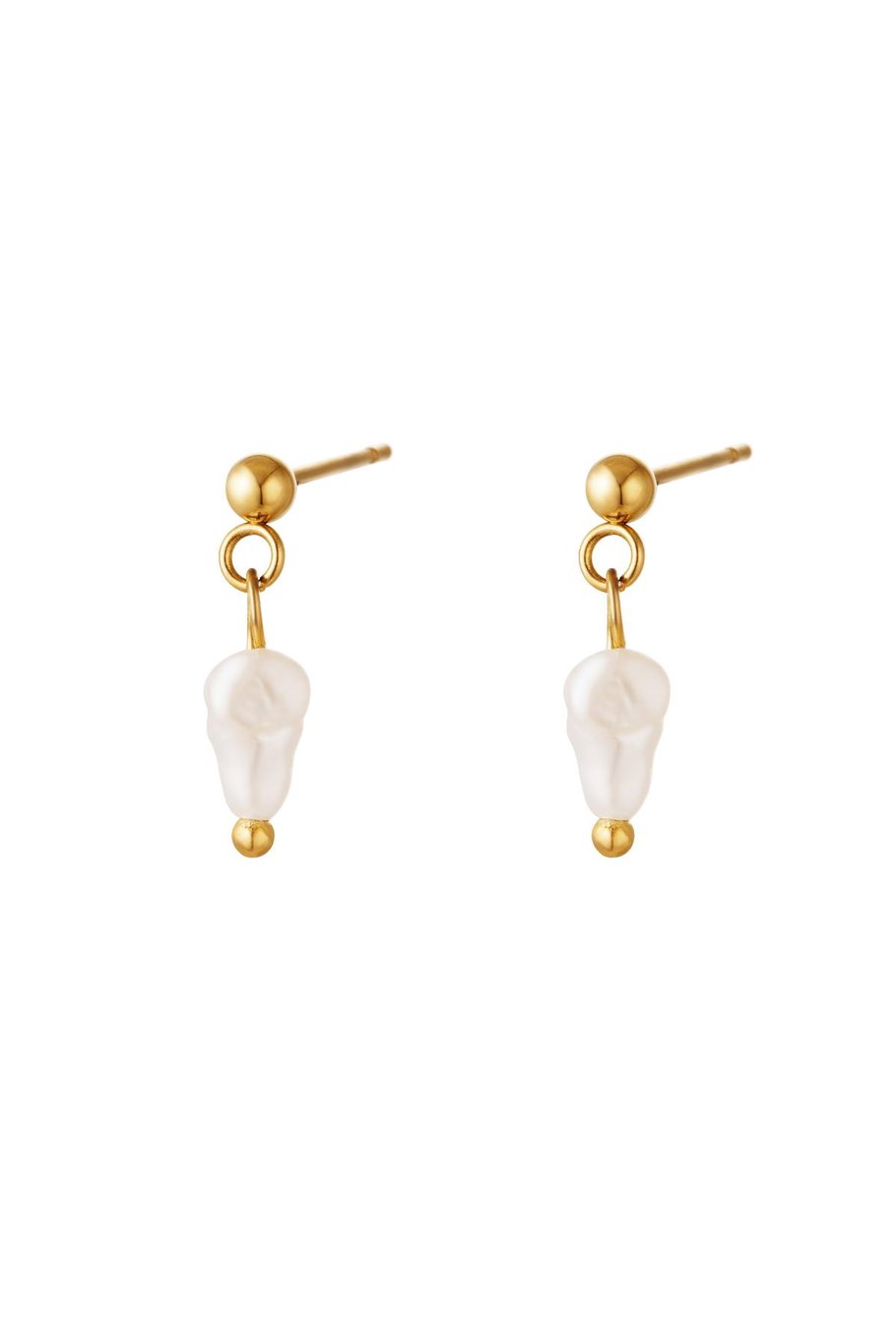 Earrings hanging pearl Silver Color Stainless Steel 