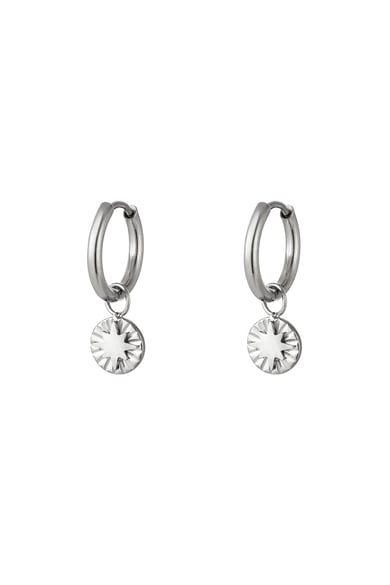 Earrings dangle star Silver Color Stainless Steel h5