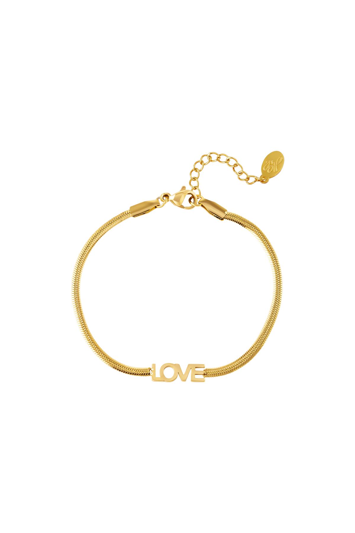Bracelet simple love Gold Color Stainless Steel