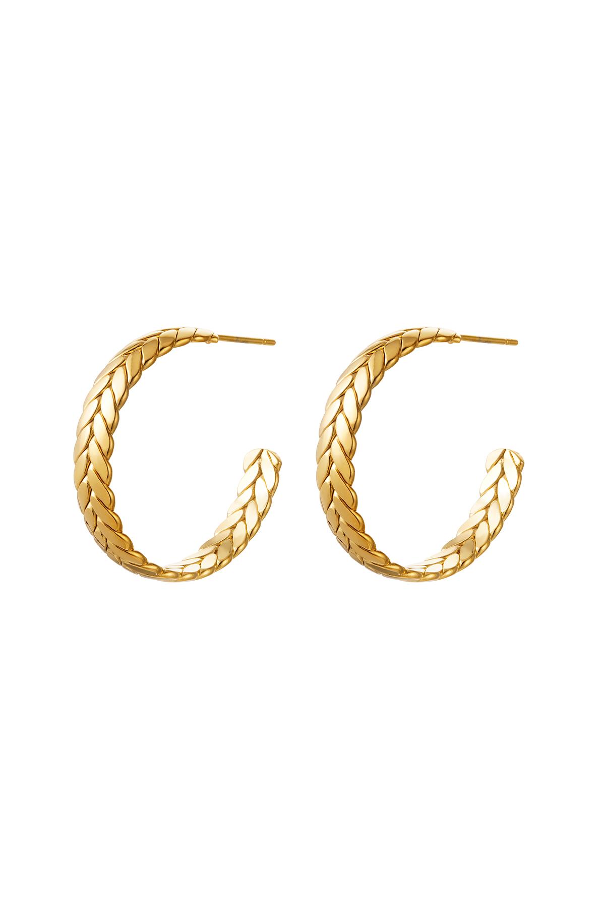 Earrings braided Silver Color Stainless Steel 