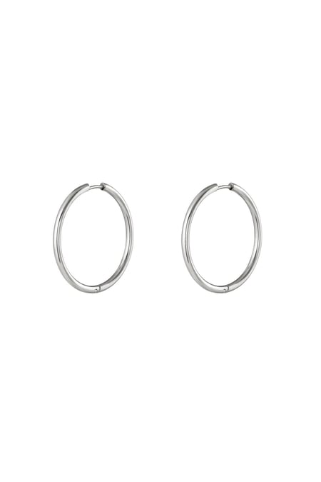 Stainless steel earrings hoops small Silver color