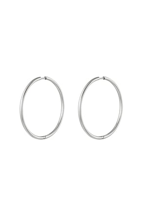 Stainless steel earrings hoops medium Silver color h5 