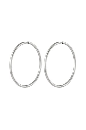 Stainless steel earrings hoops large Silver color h5 