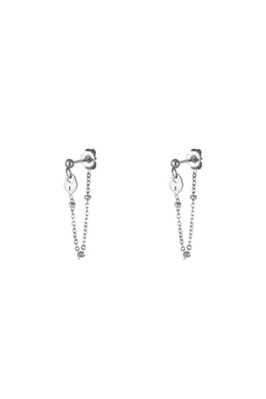 Earrings key lock Silver Color Stainless Steel h5 