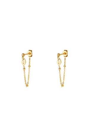 Earrings key lock Gold Color Stainless Steel h5 