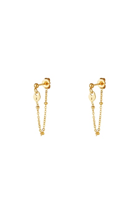 Earrings key lock Gold Color Stainless Steel 2