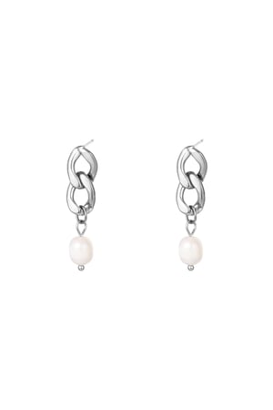 Earrings elegant pearl Silver Color Stainless Steel h5 