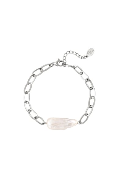 stainless steel bracelet with big pearl  h5 