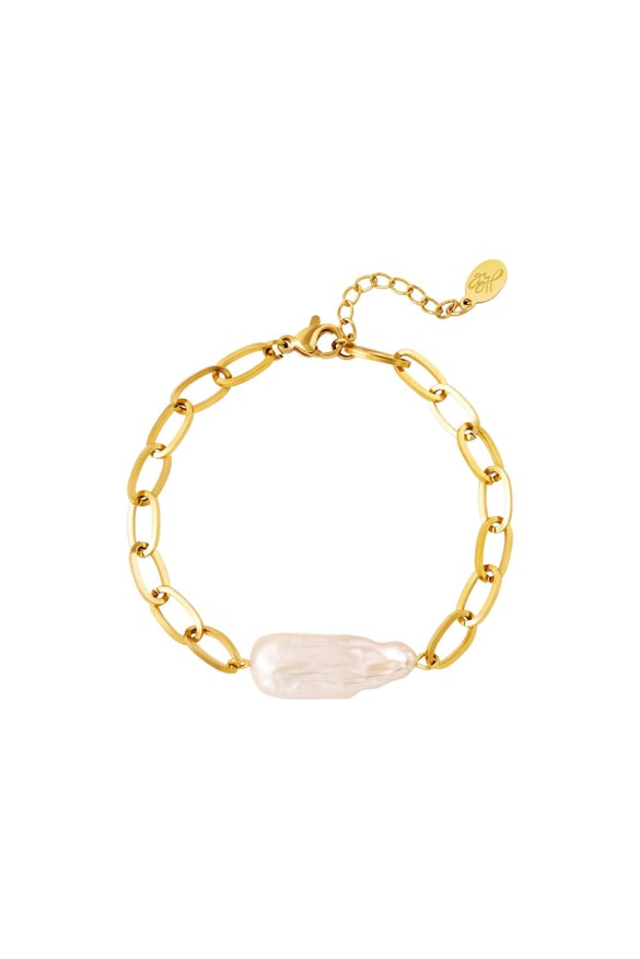 stainless steel bracelet with big pearl  2