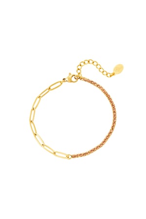 Bracelet zircon chain small Gold Color Stainless Steel h5 