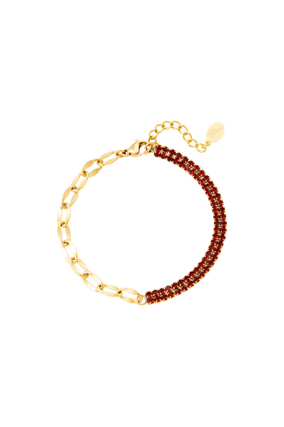 Bracelet zircon and chain Gold Color Stainless Steel 