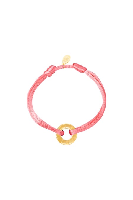 Armband Farbe Kordel Rosa Edelstahl