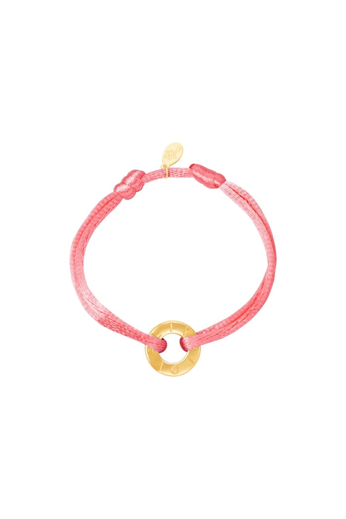 Armband Farbe Kordel Rosa Edelstahl 