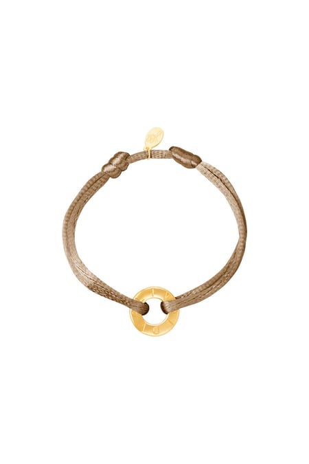 Cordón de color pulsera Beige Acero inoxidable