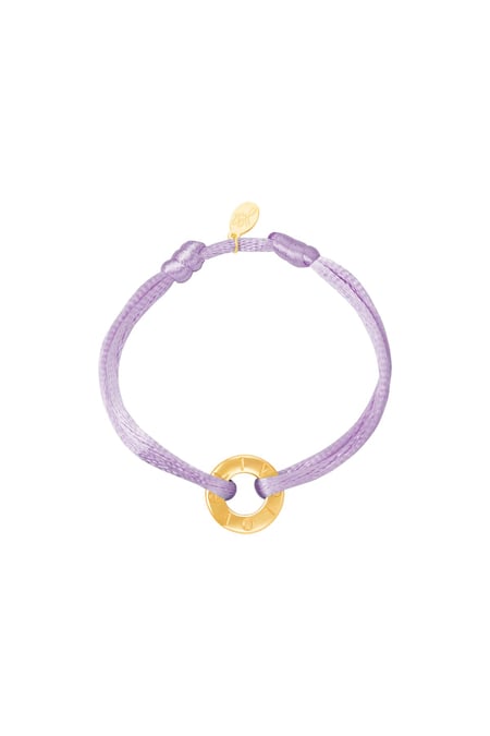 Bracelet color cord Purple Stainless Steel