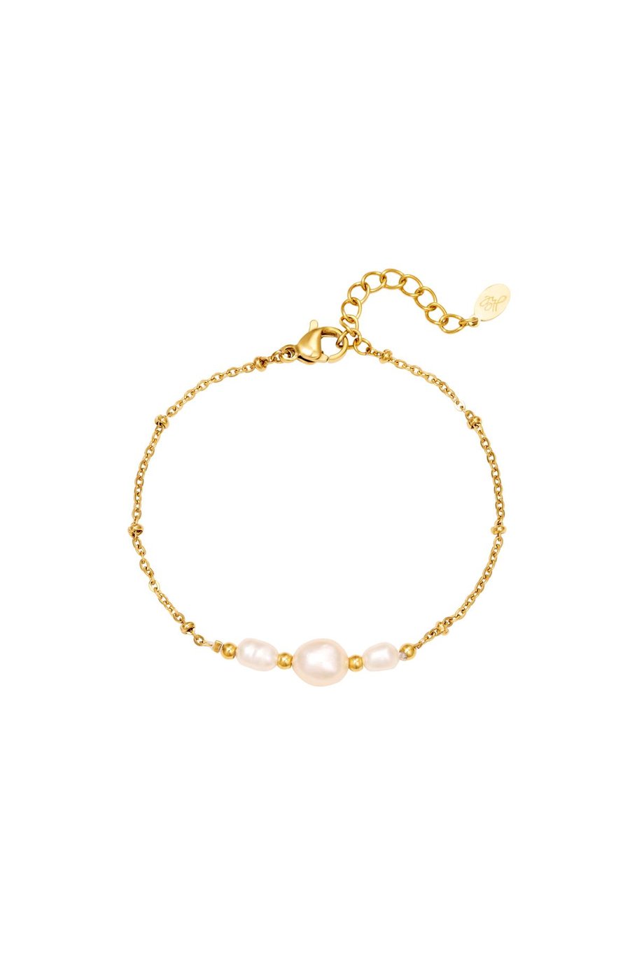 Armband glänzt hell Goldfarbe Edelstahl