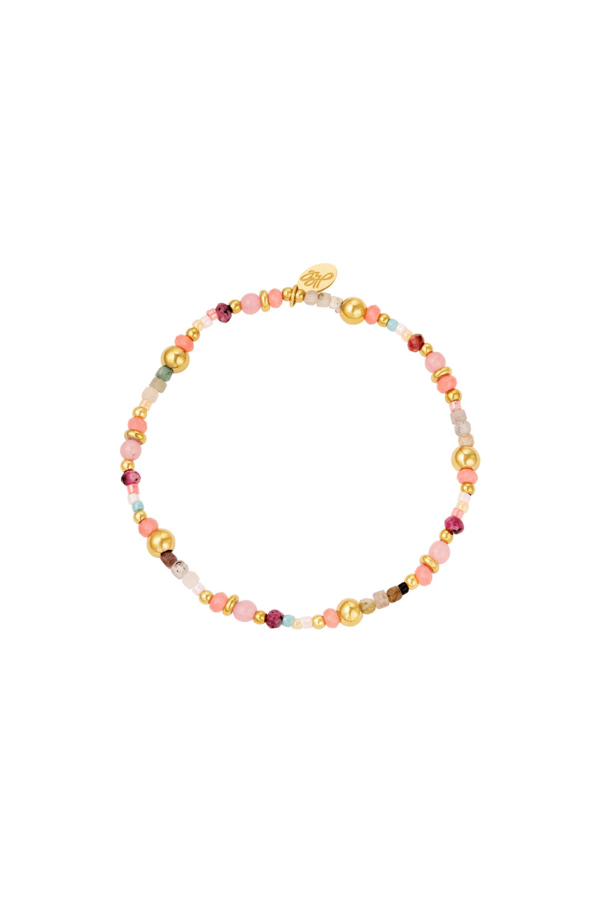 Beaded bracelet Pink Natural stones