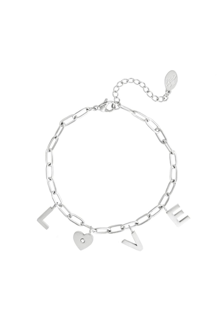 Bracelet Love Heart Gold Color Stainless Steel
