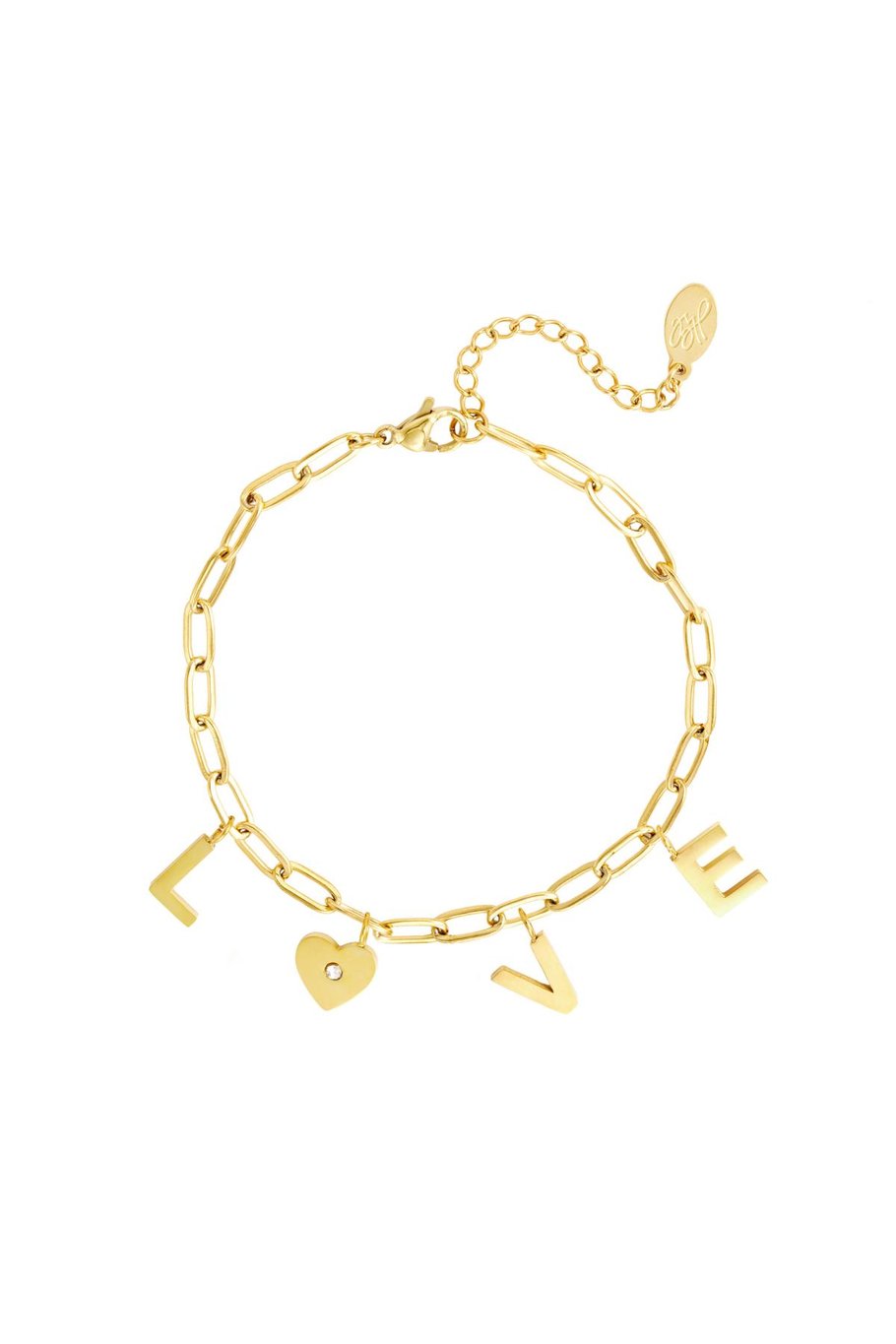 Armband Liebesherz Goldfarbe Edelstahl