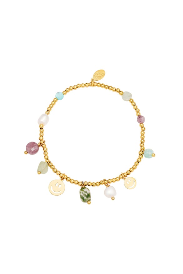 perles de bracelet en acier inoxydable couleur or