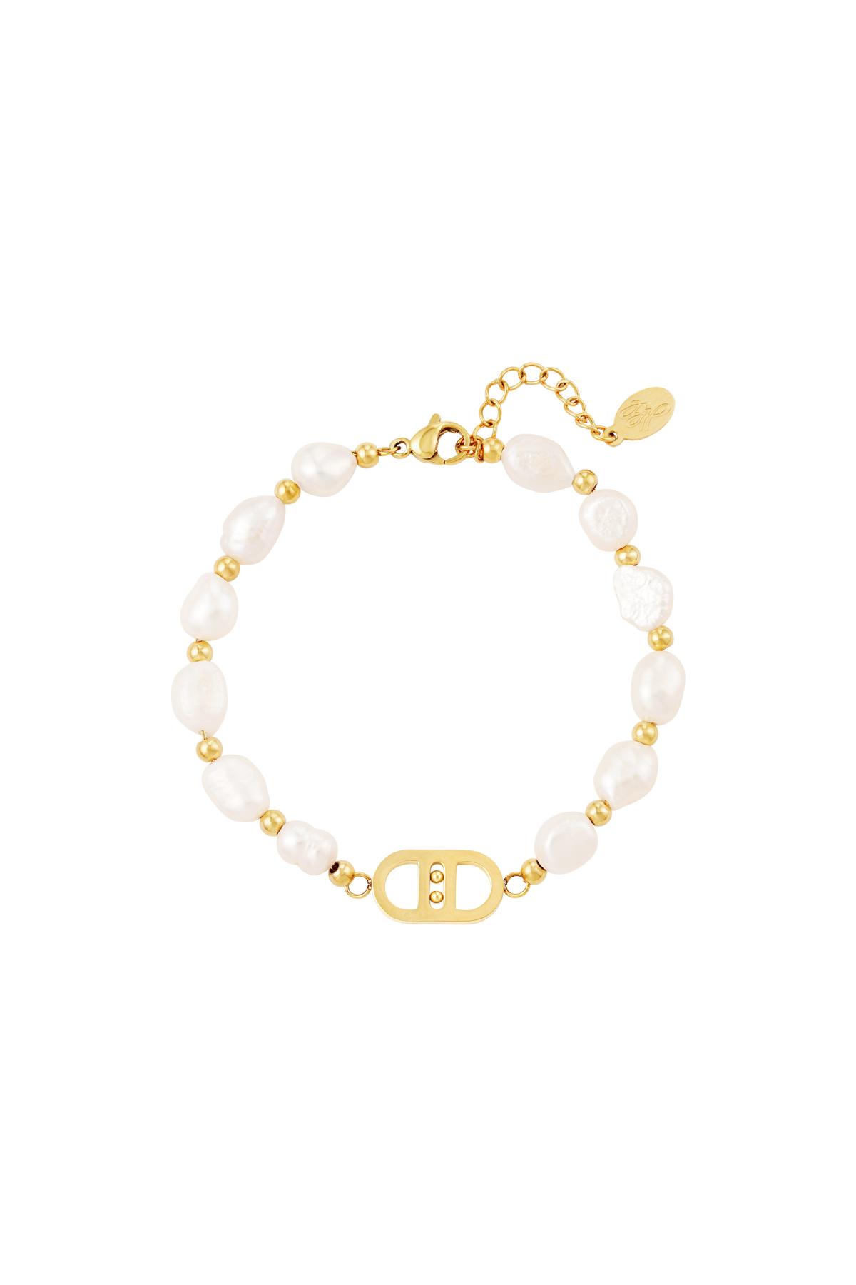 Good Life bracelet pearls Gold Color Stainless Steel