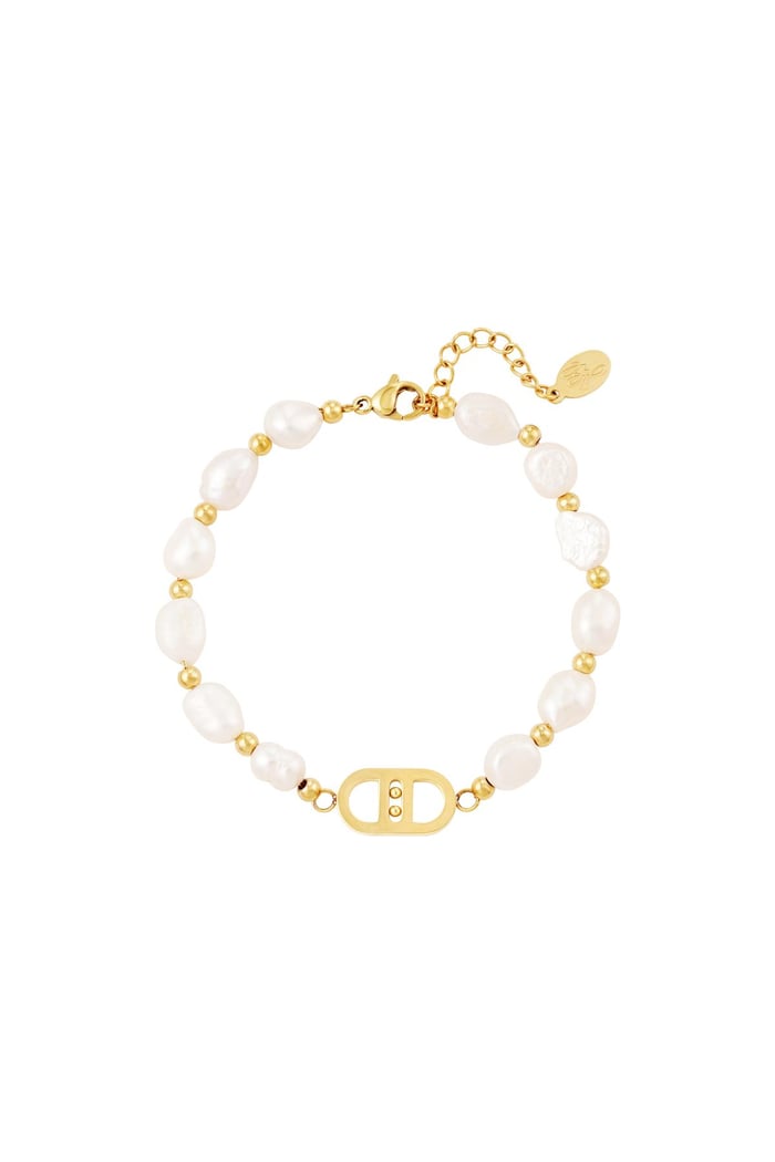 Good Life bracelet pearls Gold Color Stainless Steel 