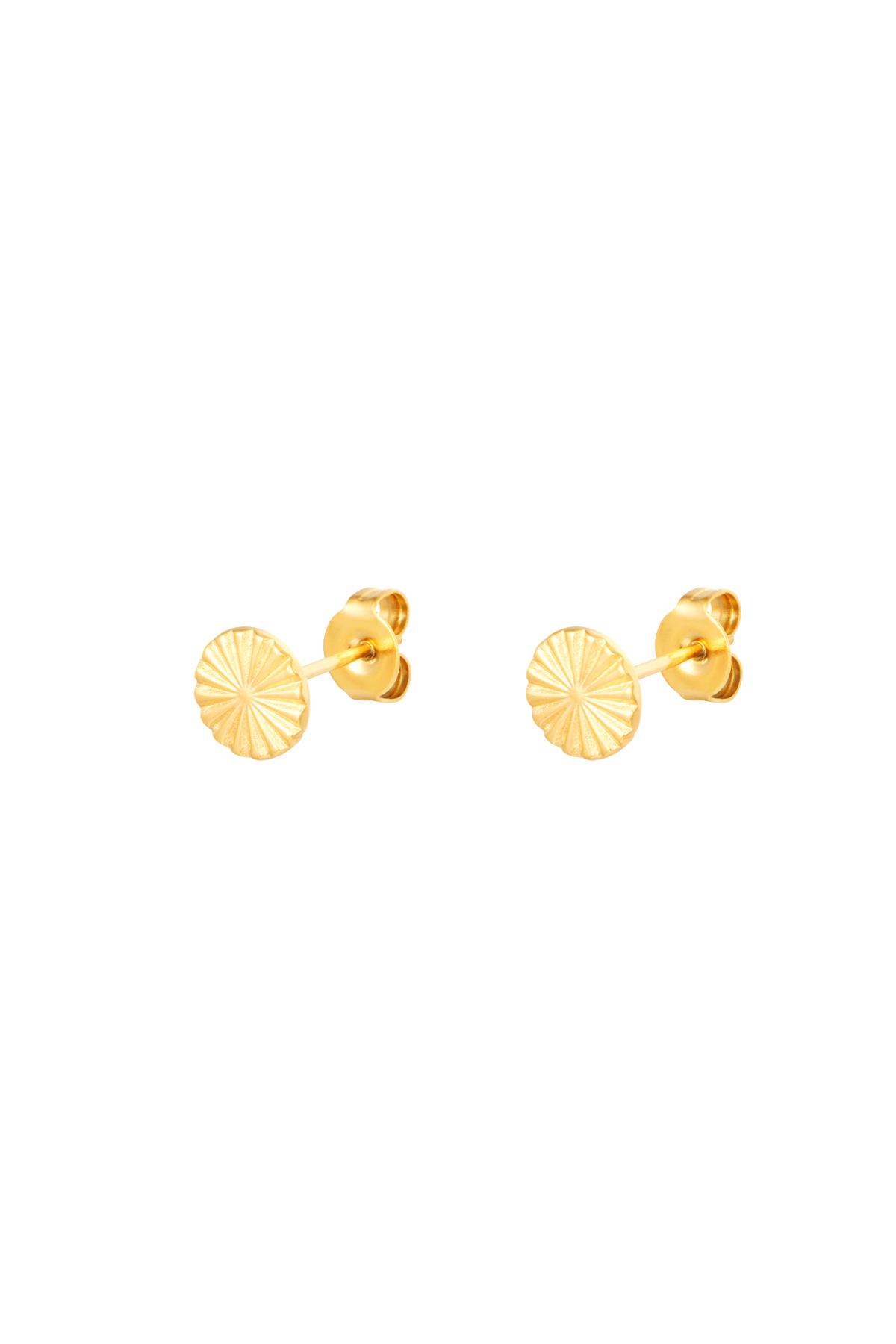 Stud Earrings Circle Gold Color Stainless Steel