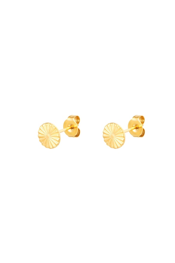Stud Earrings Circle Gold Color Stainless Steel 2