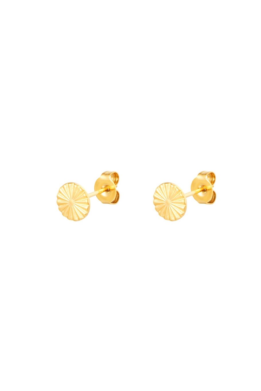 Stud Earrings Circle Gold Color Stainless Steel 