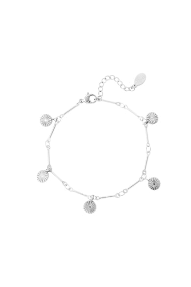 Bracelet with circle charm Gold Color Stainless Steel h5 