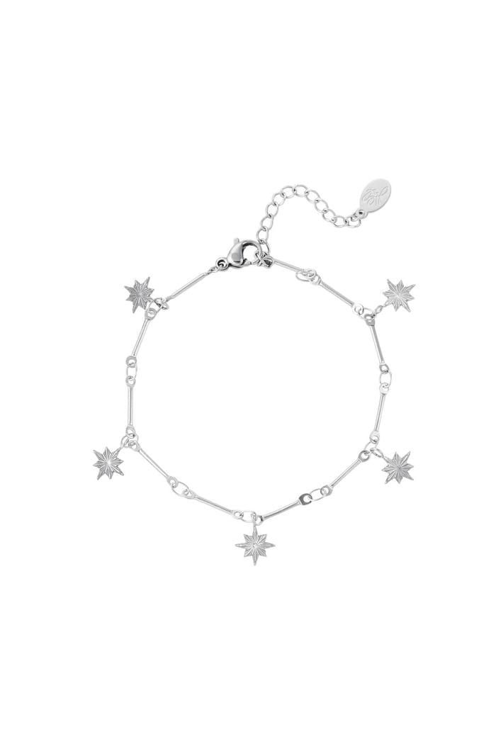 Bracelet North Star Silver Color Stainless Steel 