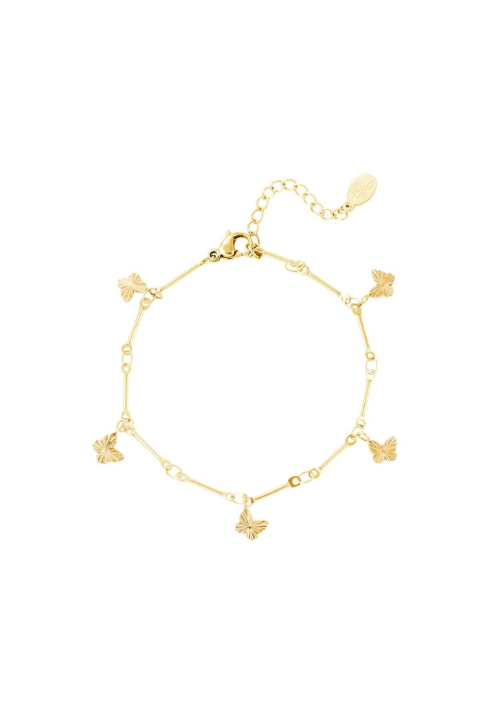 Bracelet butterfly Gold Color Stainless Steel 